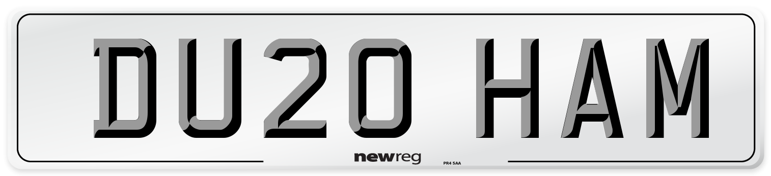 DU20 HAM Number Plate from New Reg